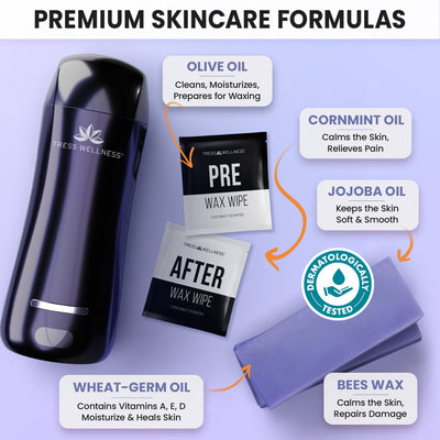 Hard Wax Roller Kit | No-Strip Hair Removal Kit for Full Body
